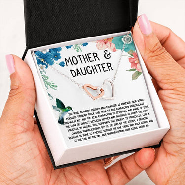 Mother & Daughter 'Hummingbird' Joined Hearts Necklace - Love You This Much